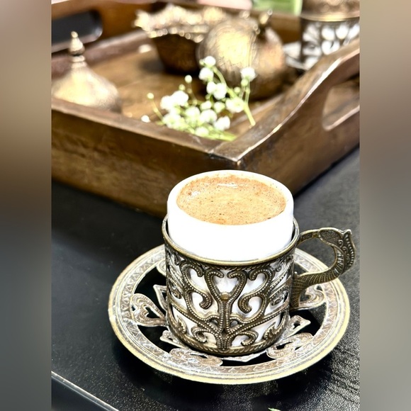 Traditional Ottoman Turkish Coffee Set of 2 - Picture 2 of 8